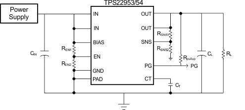 TPS22954 TPS22953 Typical_Application.gif